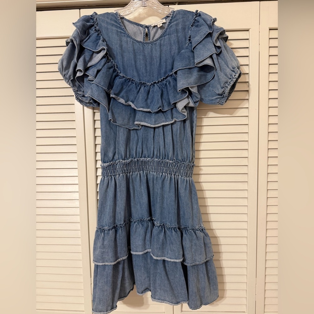 Stellah Denim Blue Ruffle Dress